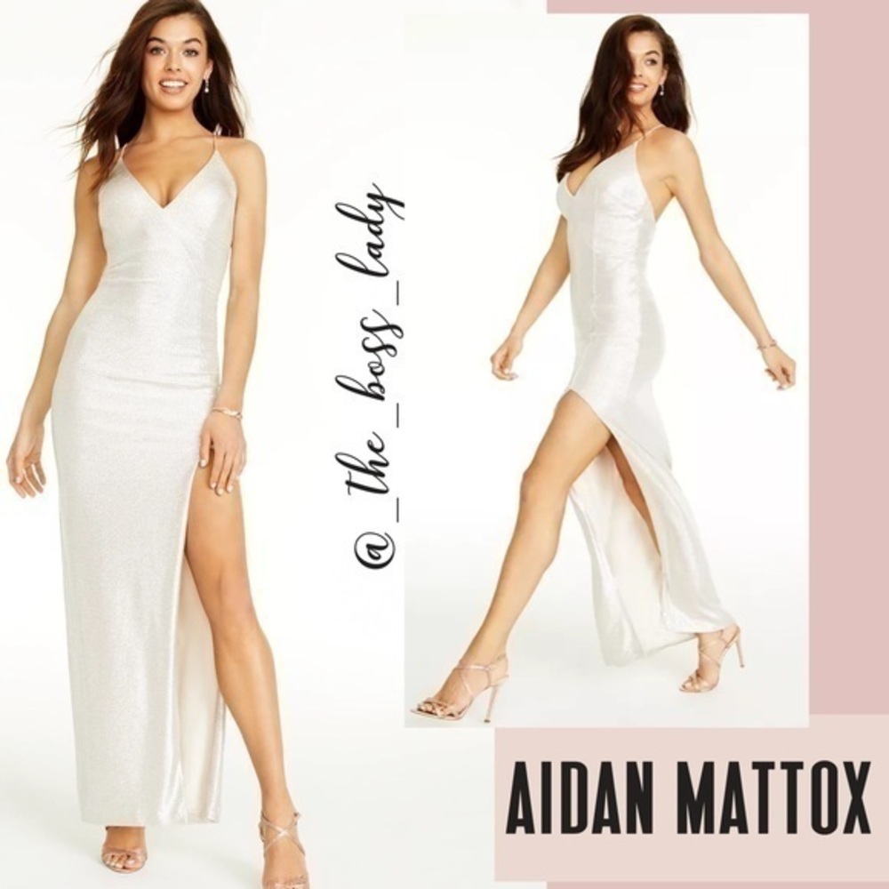 Aidan Mattox maxi dress from Adrianna Papell group size 8 metallic gown